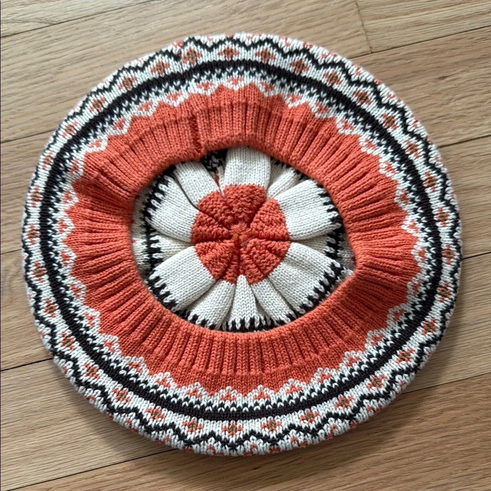 Gymboree Orange Pumpkin Knit Beret 100% cotton 12-24 months